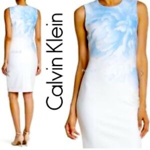 Calvin Klein women’s white and blue floral dress size 10